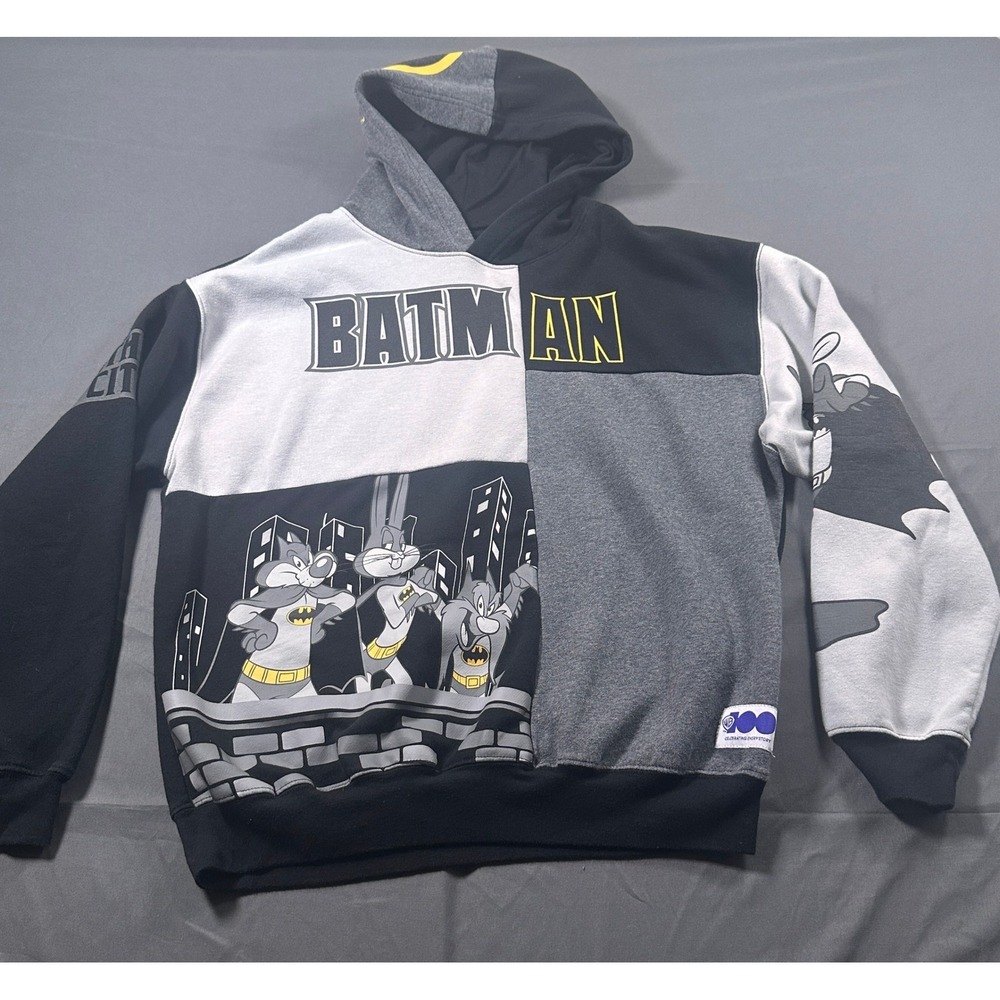 Warner Bros 100th Anniversary Batman Looney Tunes Hoodie Colorblock Mens‎ Large